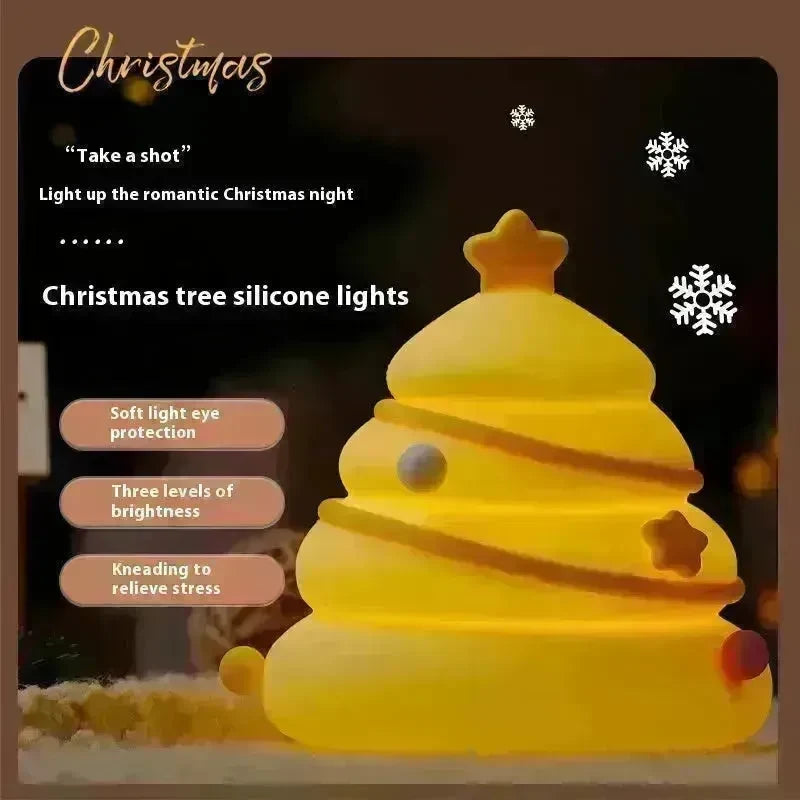 Silicone Christmas Tree Night Lights USB Rechargeable Cute Cartoon Kid Birthday Gifts - EX-STOCK CANADA