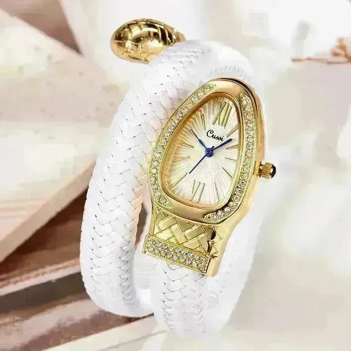Snake Watch Fashion Quartz Watch Diamond Leather Strap - EX-STOCK CANADA