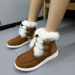 Fashion Suede Fleece Snow Boots Winter Warm Plush Round Toe Cotton Shoes Versatile Simple Short Boot For Women - EX-STOCK Canada