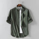 Men's Linen Stand Collar Loose Shirt - EX-STOCK CANADA