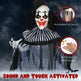 HOMCOM 6 Life Size Outdoor Halloween Decoration, Classic Black And White Striped Clown Animatronic, Sound And Motion Activated Animated Prop With Light Up Eyes Sounds - EX-STOCK Canada
