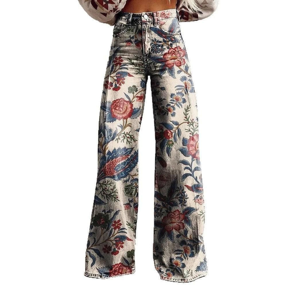 Plus-size Womens Casual Pants Lightweight Denim-look 