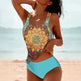 Vintage Printed Split High Waist Conservative Swimwear - EX-STOCK CANADA