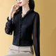New Solid Color Chiffon Long-sleeved Shirt For Women - EX-STOCK CANADA