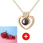 Hot Valentine's Day Gifts Metal Rose Jewelry Gift Box Necklace For Wedding Girlfriend Necklace Gifts - EX-STOCK CANADA