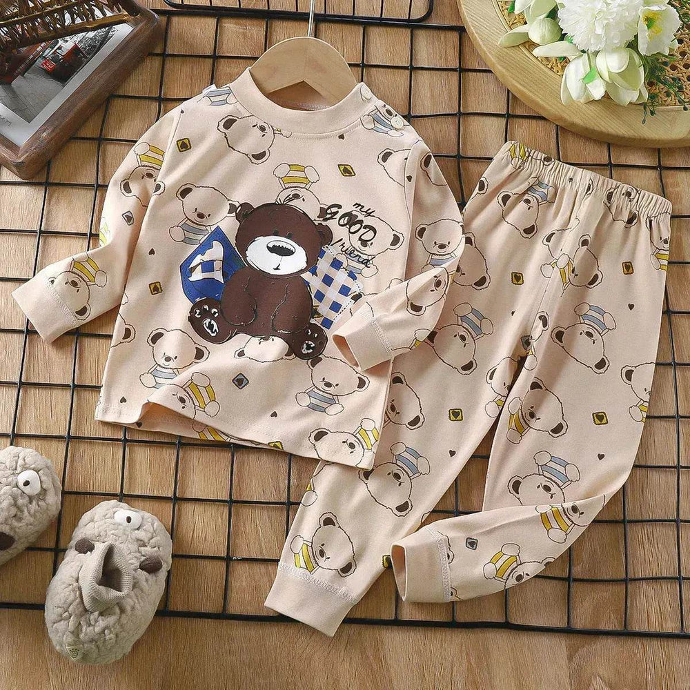 Unisex Children's Two piece Sleepwear Cotton Autumn Clothes Long Johns Pajamas for Kids - EX-STOCK Canada