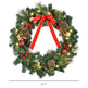 Christmas Wreath Pre-Lit Artificial Greenery Xmas Spruce Wreath Cones Red Berries 20 LED Lights Battery Operated EX-STOCK Canada 
