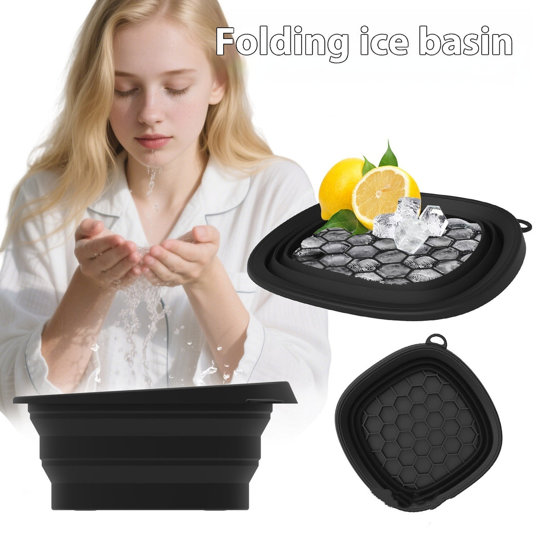 Household Silicone Folding Basin Ice Tray Ice Facial Care Ice-bath Wash Basin 
