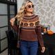 Women's Halloween Pumpkin Embroidered Retro Long-sleeved Sweater - EX-STOCK Canada