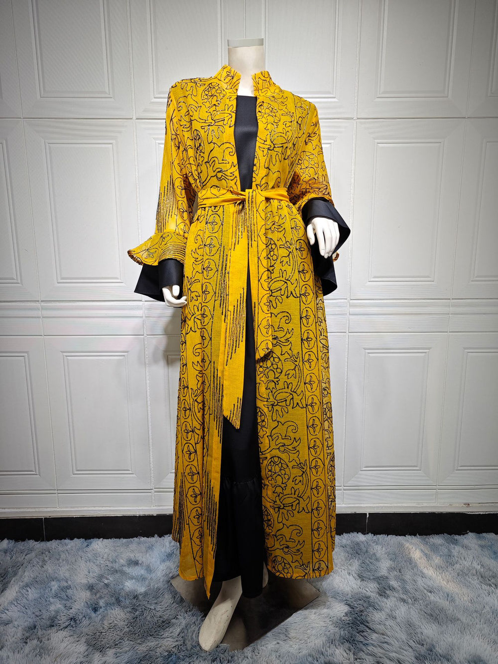 Middle East Muslim Evening Ruffle Sleeve Two-piece Suit Dress - EX-STOCK Canada