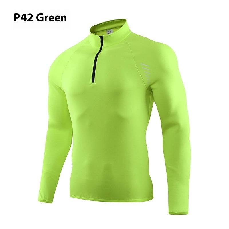 Half Zipper Long Sleeve Workout Top Outdoor Running Quick-drying Gym Shirt - EX-STOCK Canada