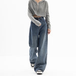 High Waist Straight Wide Leg Blue Jeans for Women – Sizes M to 4XL