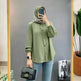 Muslim Ice Silk Wrinkle Stand-up Collar Literary Vintage Cardigan Loose Shirt Women - EX-STOCK Canada