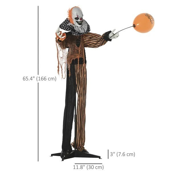 5ft Life Size Outdoor Halloween Decoration, Talking Circus Clown With Sound And Motion Activated, Light Up Eyes EX-STOCK Canada 