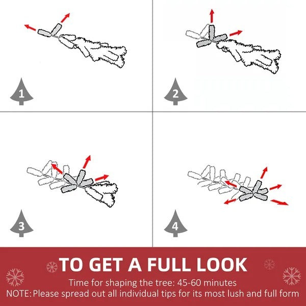 9-foot Pencil Snow Flocked Artificial Christmas Tree With 1350 Pine Realistic Branches, Pine Cones, Red Berries, Auto Open, Green EX-STOCK Canada 