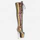 Women's Sequined Over-the-Knee Stiletto Boots – Black, Green, Silver & Gold | Sizes 32–43 
