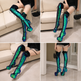 Women's Sequined Over-the-Knee Stiletto Boots – Black, Green, Silver & Gold | Sizes 32–43 