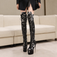 Women's Sequined Over-the-Knee Stiletto Boots – Black, Green, Silver & Gold | Sizes 32–43 