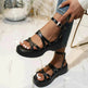 Fine Fashion Platform Cross Strap Buckle Women Sandals - EX-STOCK Canada