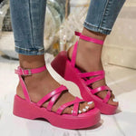Fine Fashion Platform Cross Strap Buckle Women Sandals - EX-STOCK Canada