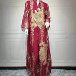 Fired Sequins Light Luxury Celebrity Party Abaya Dress for Arab Dubai Turkey Middle East Women - EX-STOCK Canada