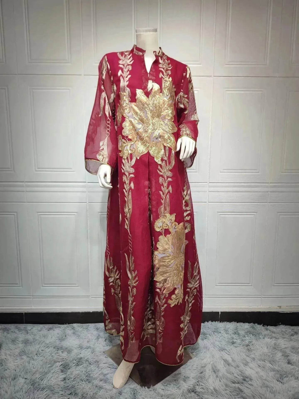 Fired Sequins Light Luxury Celebrity Party Abaya Dress for Arab Dubai Turkey Middle East Women - EX-STOCK Canada