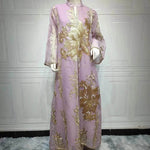 Fired Sequins Light Luxury Celebrity Party Abaya Dress for Arab Dubai Turkey Middle East Women - EX-STOCK Canada