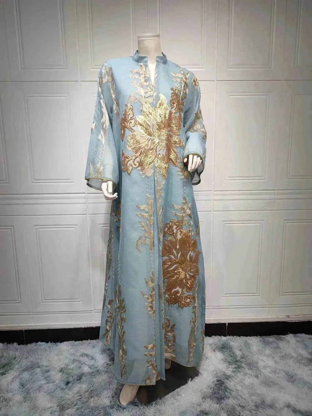 Fired Sequins Light Luxury Celebrity Party Abaya Dress for Arab Dubai Turkey Middle East Women - EX-STOCK Canada