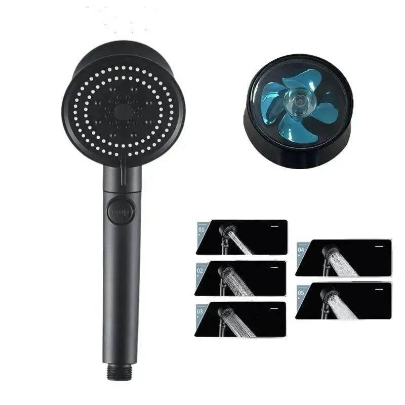 Five-color Wind Turbine Shower Head 56 Speed Water Silicone Shower Head - EX-STOCK Canada
