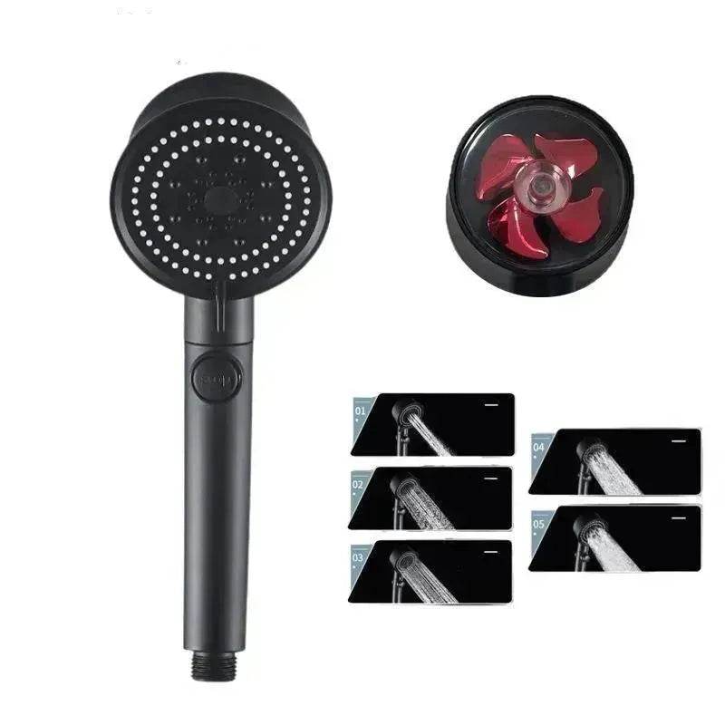 Five-color Wind Turbine Shower Head 56 Speed Water Silicone Shower Head - EX-STOCK Canada