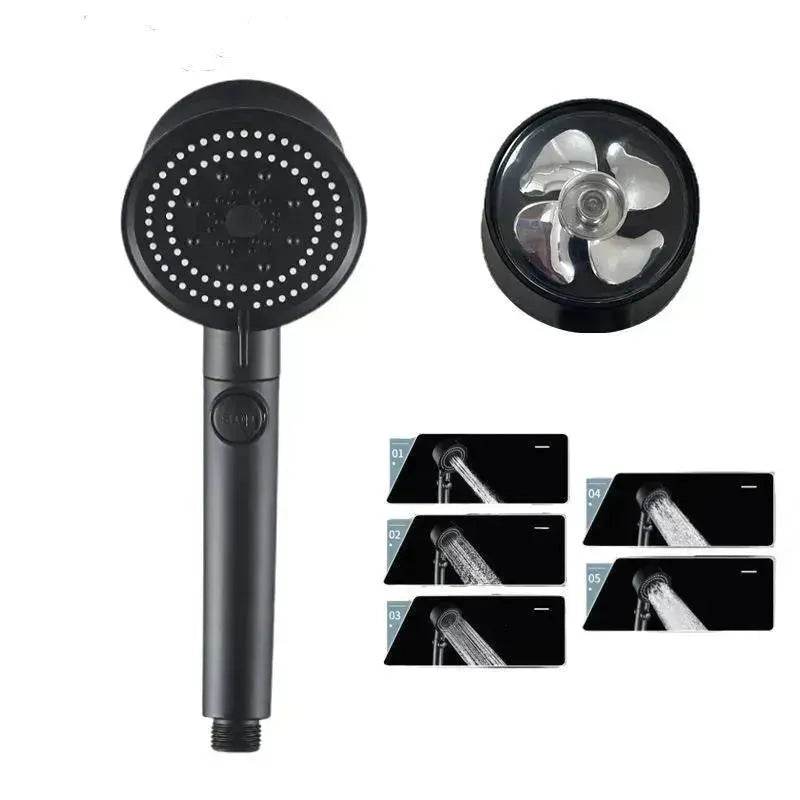 Five-color Wind Turbine Shower Head 56 Speed Water Silicone Shower Head - EX-STOCK Canada