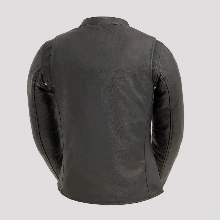 Women’s Motorcycle Leather Jacket. Lightweight Cowhide with Armor Pockets 
