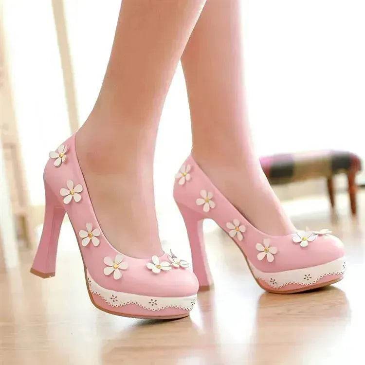 Flower candy shoes pump pumps high heels - EX-STOCK Canada