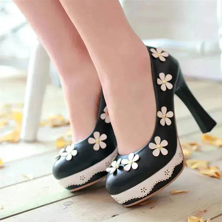 Flower candy shoes pump pumps high heels - EX-STOCK Canada
