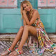 Flower Skirt Summer Female Beach Holiday Wear Female Suspender Skirt Large Swing Skirt Printed Long Skirt - EX-STOCK CANADA