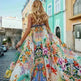 Flower Skirt Summer Female Beach Holiday Wear Female Suspender Skirt Large Swing Skirt Printed Long Skirt - EX-STOCK CANADA