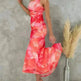Flowers Print One-shoulder Midi Dress Summer INS Casual Suspender Women Dress - EX-STOCK CANADA