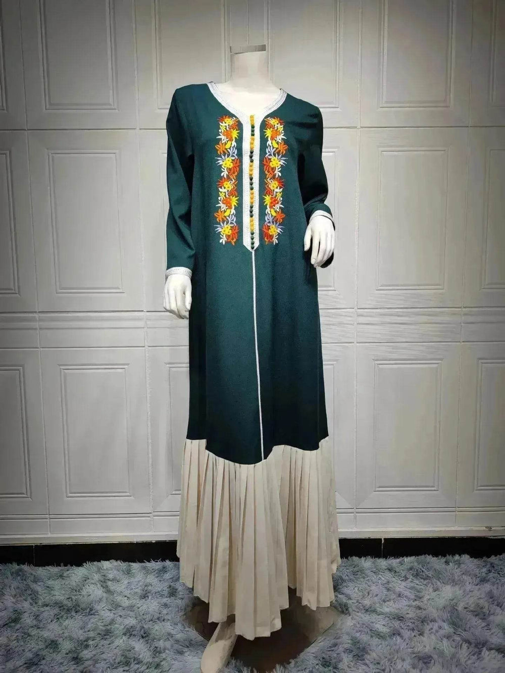 Four Seasons Embroidered Lace Chiffon Dubai Robe - EX-STOCK Canada