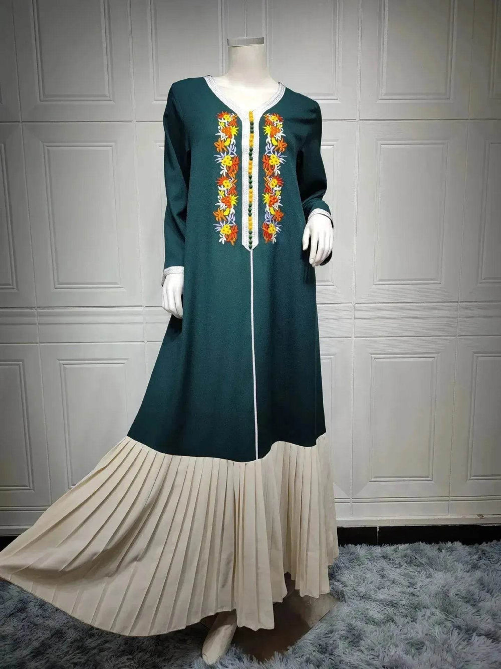 Four Seasons Embroidered Lace Chiffon Dubai Robe - EX-STOCK Canada