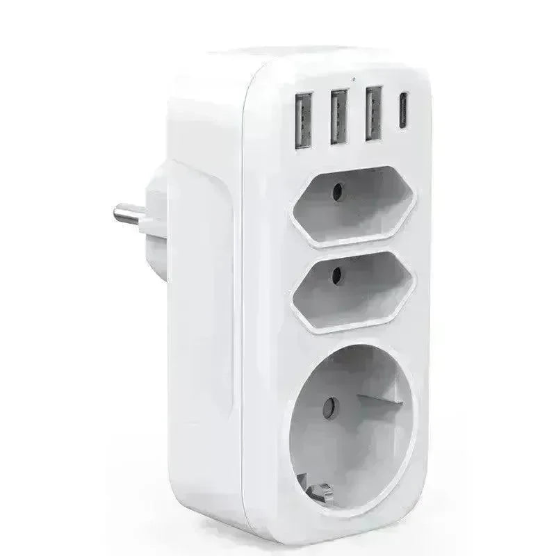 French German Standard European Wall Socket One-to-three Converter - EX-STOCK CANADA