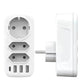 French German Standard European Wall Socket One-to-three Converter - EX-STOCK CANADA