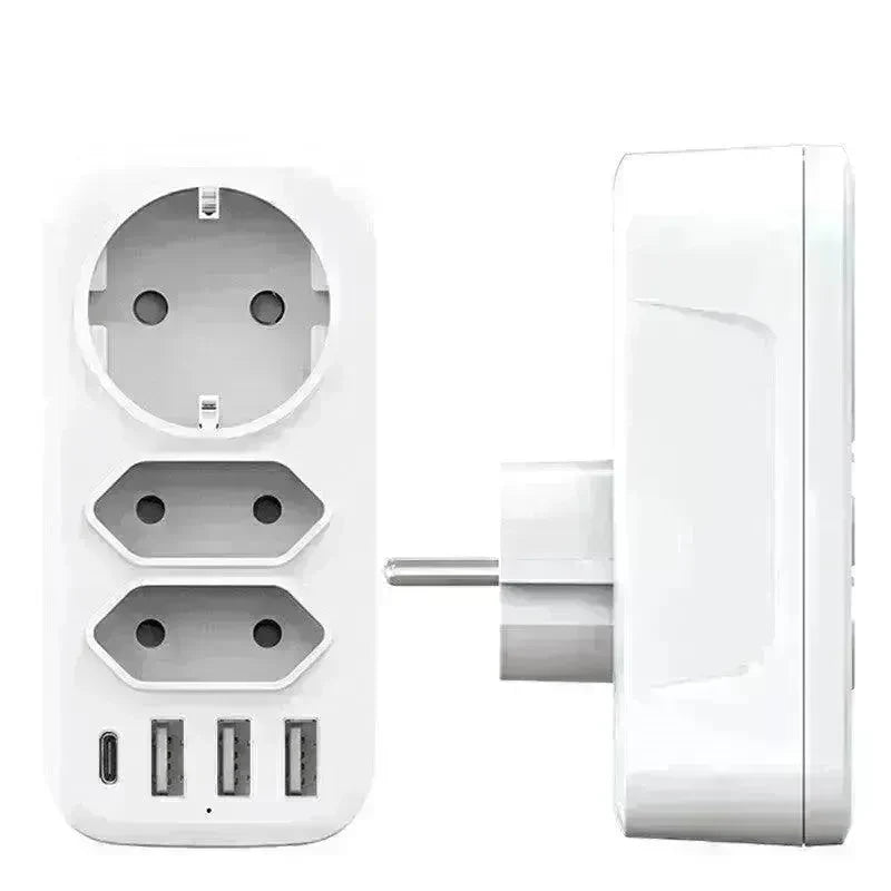 French German Standard European Wall Socket One-to-three Converter - EX-STOCK CANADA