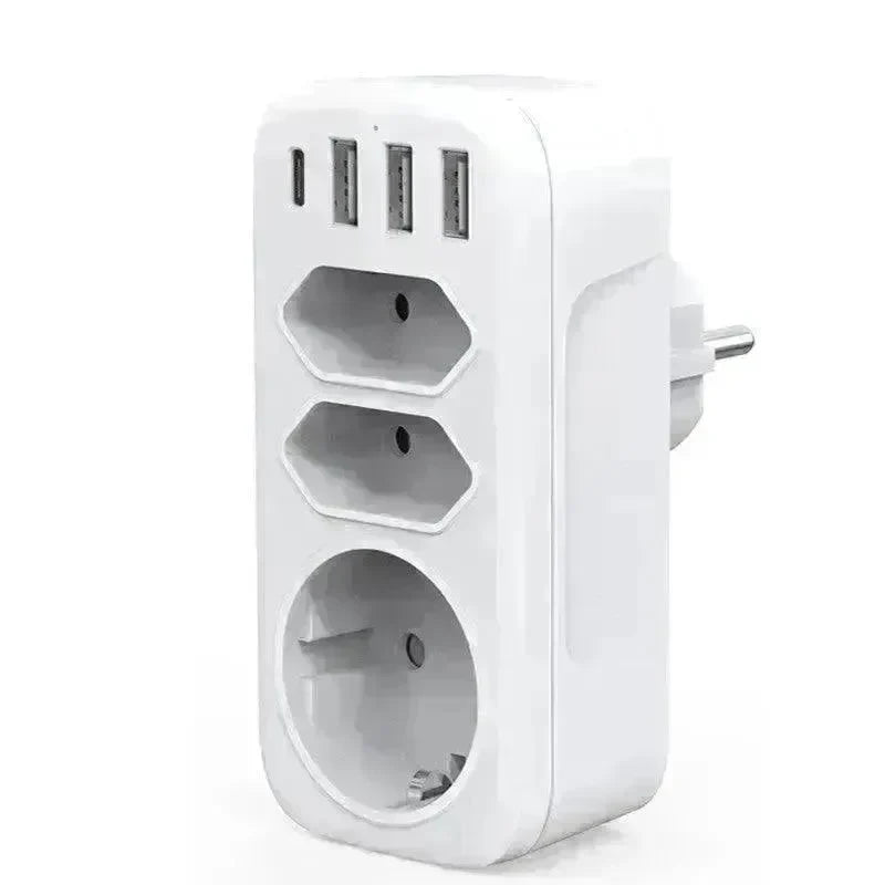French German Standard European Wall Socket One-to-three Converter - EX-STOCK CANADA