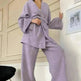 French Loose Gown Trousers Double Gauze Ladies Pajamas - EX-STOCK CANADA