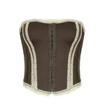French Royal Style Lace Stitching Waist Girdle Tube Top Wild Vest Women - EX-STOCK CANADA