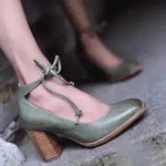 Front Lace-up Height Chunky Heel Shoes - EX-STOCK Canada