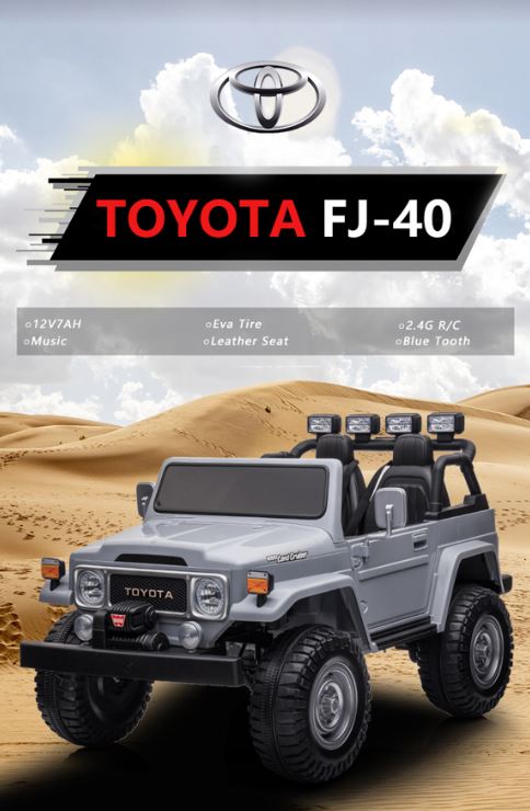 2026 24V Toyota FJ-40 4X4 2 Seater Kids Ride On Car with Remote Control DELUXE 