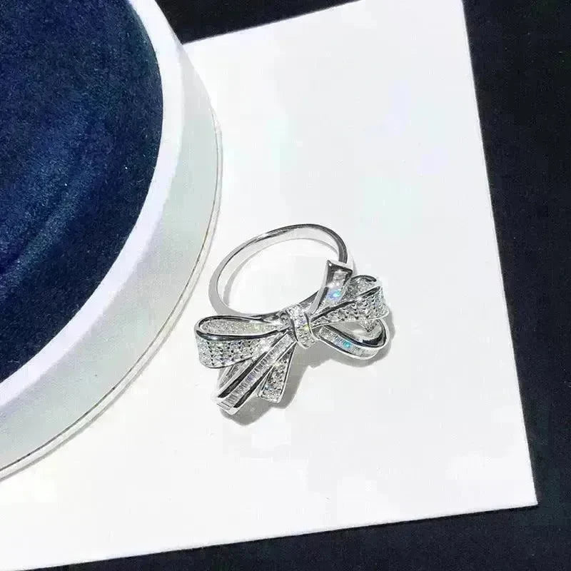 Full Diamond Bow Ring Female Fashion Personality - EX-STOCK CANADA