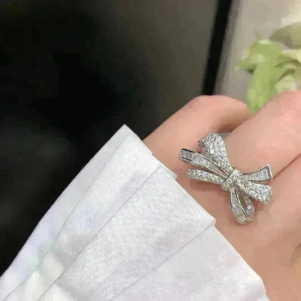 Full Diamond Bow Ring Female Fashion Personality - EX-STOCK CANADA