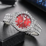Full Diamond Surface Roman Scale Steel Watch Unisex Wrist Watch - EX-STOCK Canada